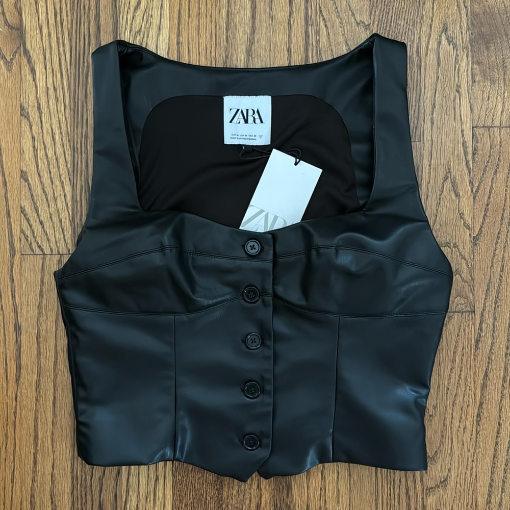 ZARA FAUX LEATHER CORSET